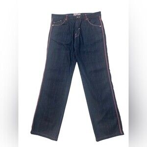 Remixed Men’s Cotton Wide Legged Dark Denim Jeans size 38x34